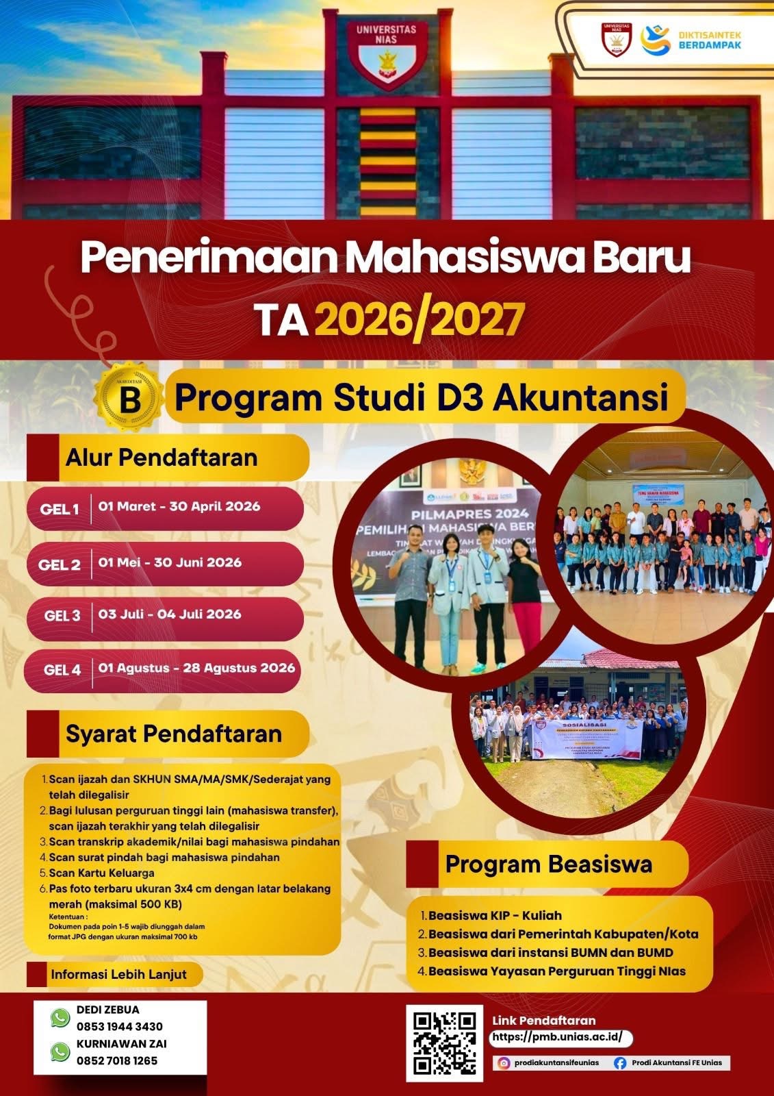 Penerimaan Mahasiswa Baru Prodi Akuntansi Universitas Nias Tahun Akademik 2026/2027